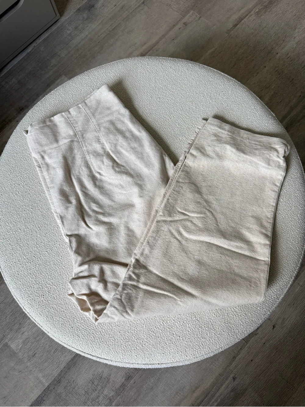 Zara Cream linen high waisted pants